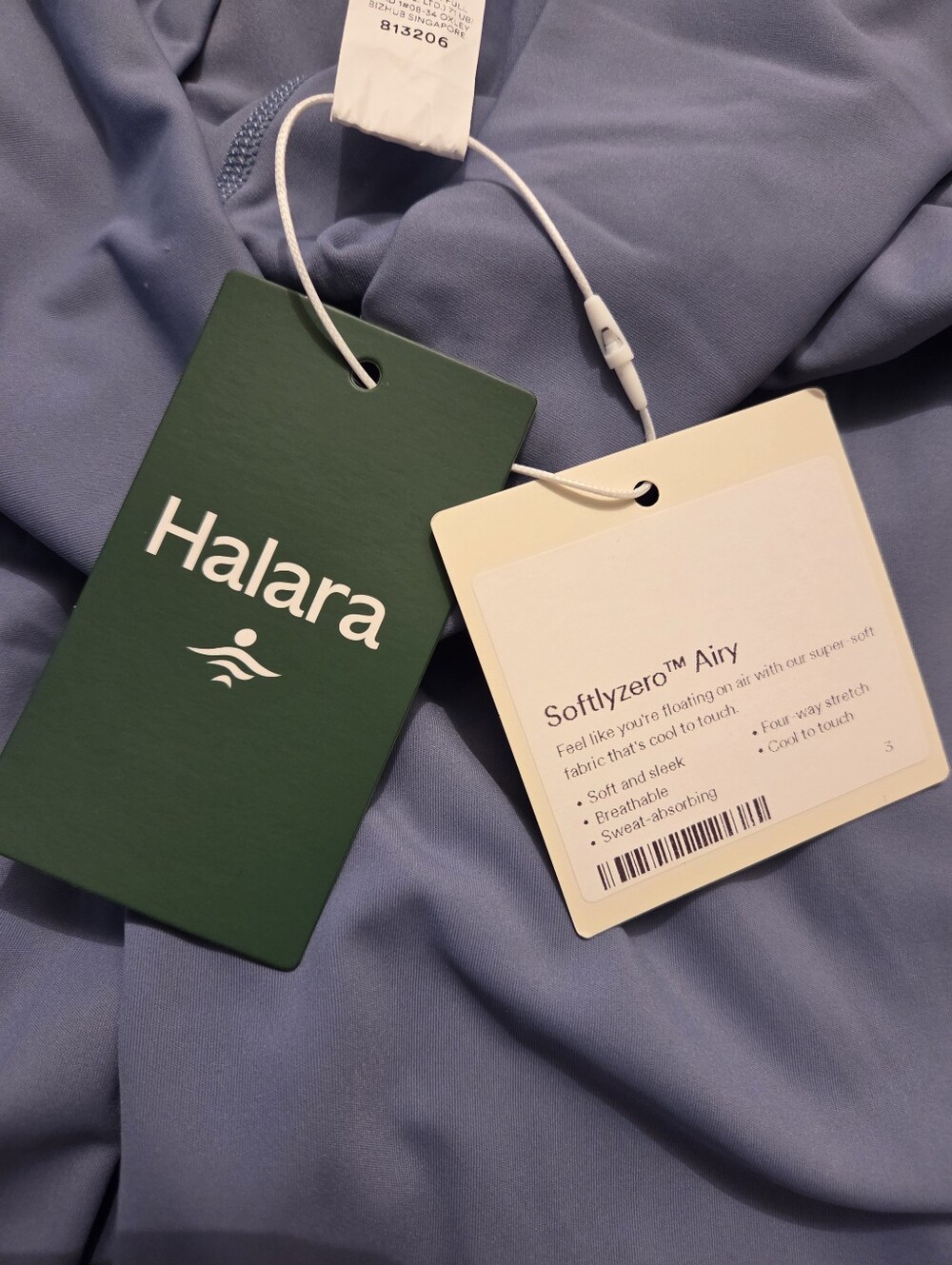 HALARA Softlyzero Airy Light Blue High-Waist Pull-On Women's Shorts 7" NWT - Picture 3 of 7